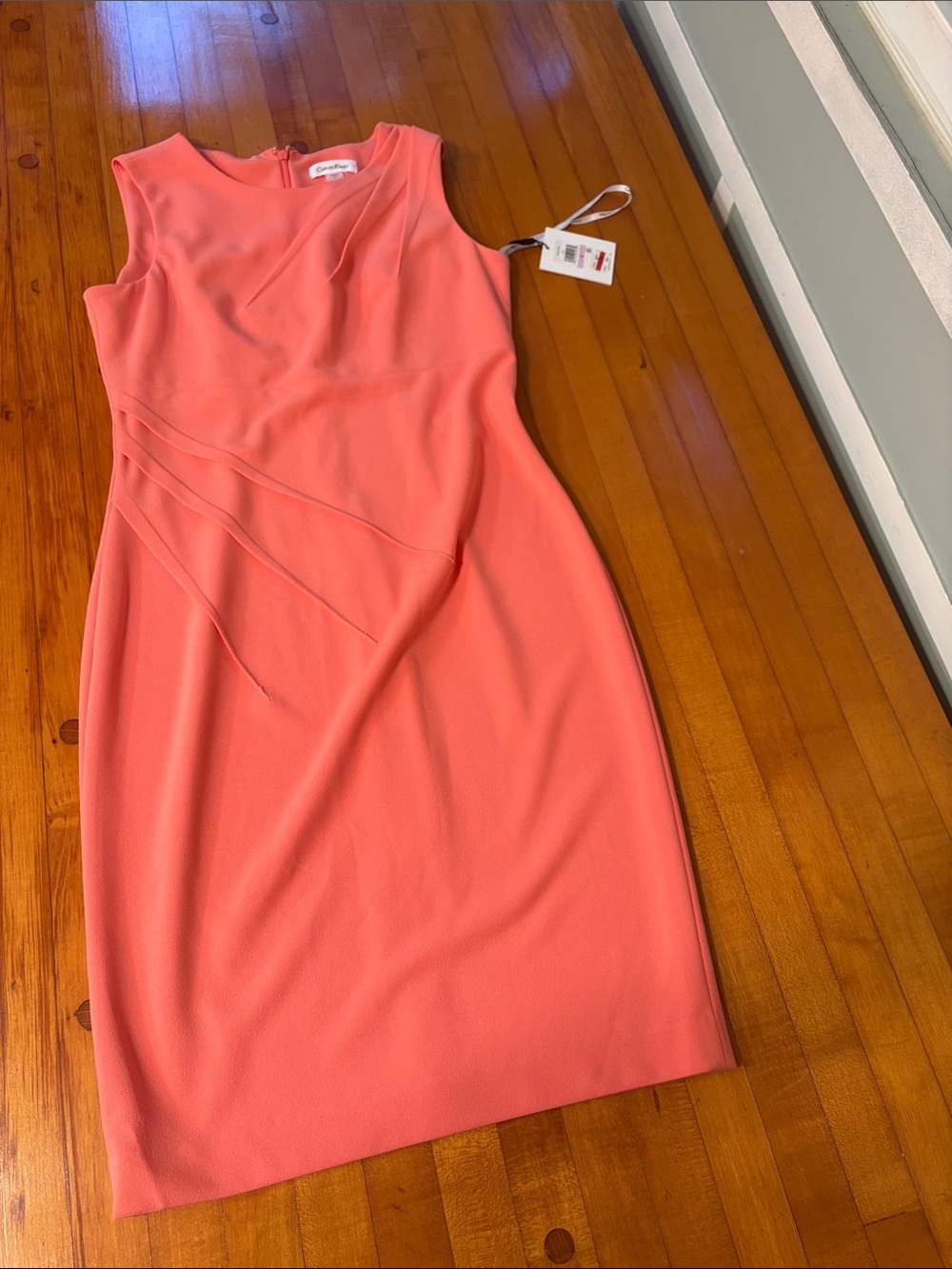 Calvin Klein Coral Sheath Midi Dress